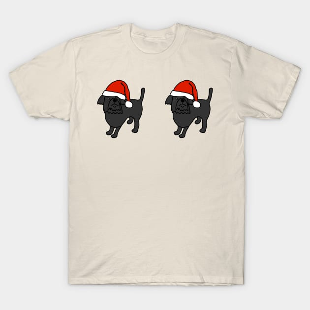 Pair of Cute Christmas Santa Dogs T-Shirt by ellenhenryart